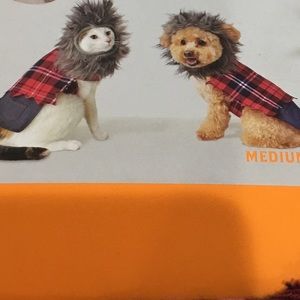 Wolf Man Costume for Dog/Cat, Headpiece Small, Costume Medium